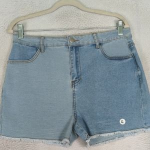 Blue Blush Junior's Multicolored‎ Raw Hem Shorts Size L